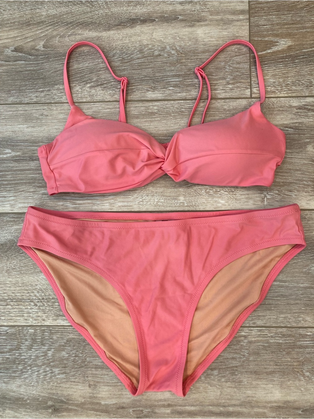 JCREW Women’s Coral Pink Two-Piece Bikini Swimsuit